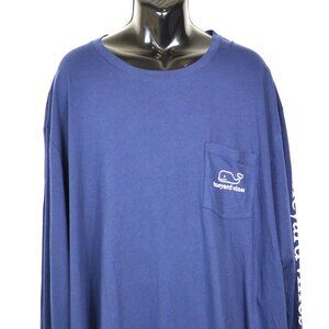 Vineyard Vines Men's Size 5XT Blue Long Sleeve Graphic Crewneck Pullover NWT